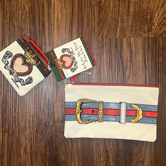 Brighton purse canvas pouch 2 set Love We Trust Pouch - Picture 2 of 8